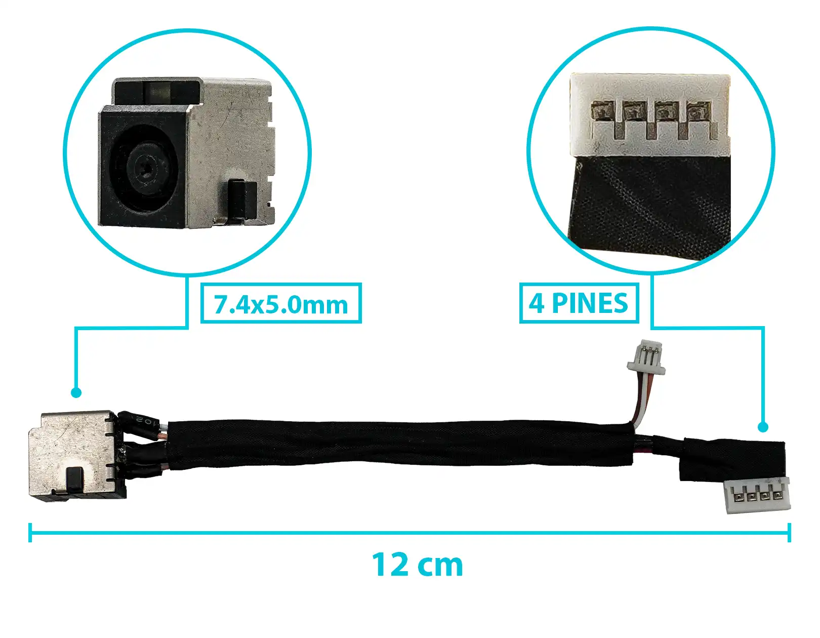 DC JACK hp 4530s 4730s CON CABLE DC JACK hp 4530s 4730s CON CABLE